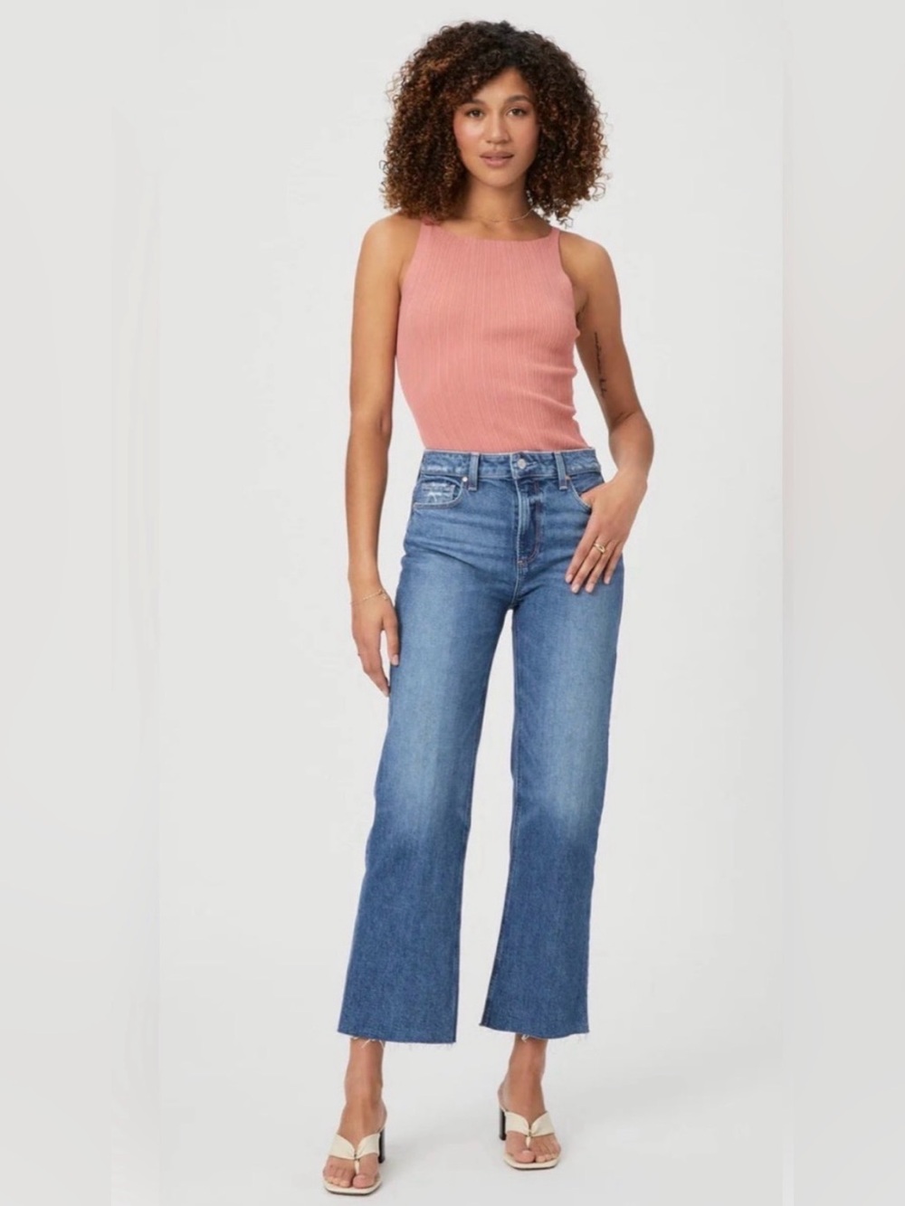 PAIGE Leenah Wide Leg Ankle Jeans